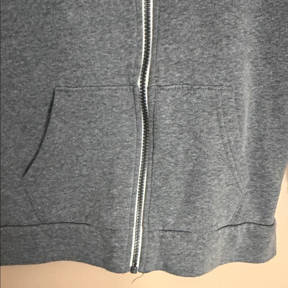 Old Navy Gray Zip Hoodie with Green Camo Sleeves